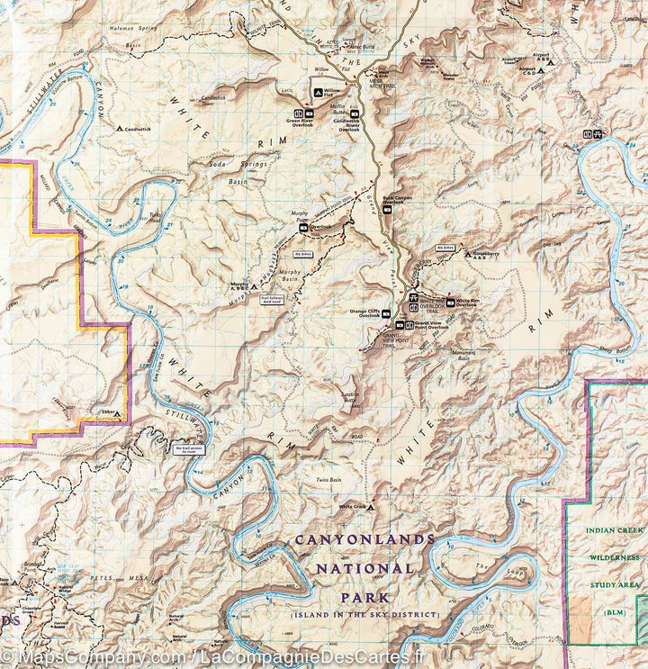 Carte de randonnée du Parc National de Canyonlands (Utah) | National Geographic - La Compagnie des Cartes