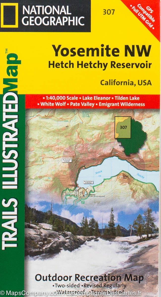 Carte de randonnée du Parc National Yosemite (nord-ouest) | National Geographic carte pliée National Geographic 