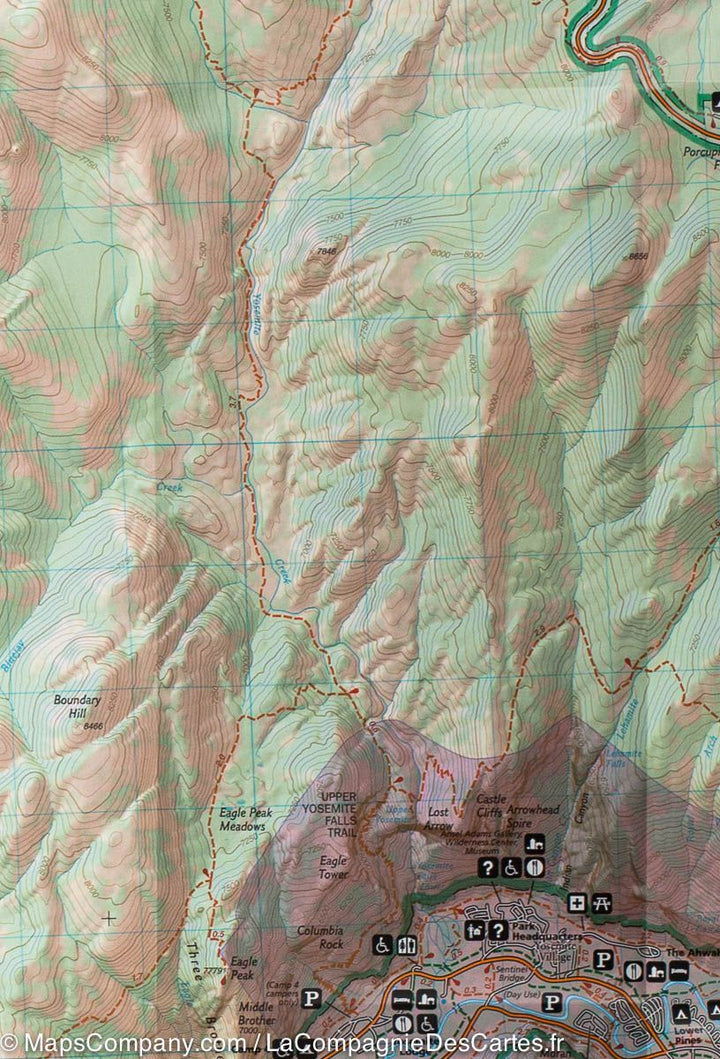 Carte de randonnée du Parc National Yosemite (sud-ouest) | National Geographic carte pliée National Geographic 