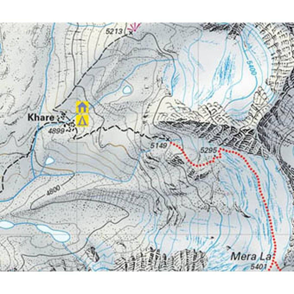 Carte de randonnée et d'escalade - Island Peak, Mera Peak (Himalaya, Népal) | Climbing Map carte pliée Climbing Map 
