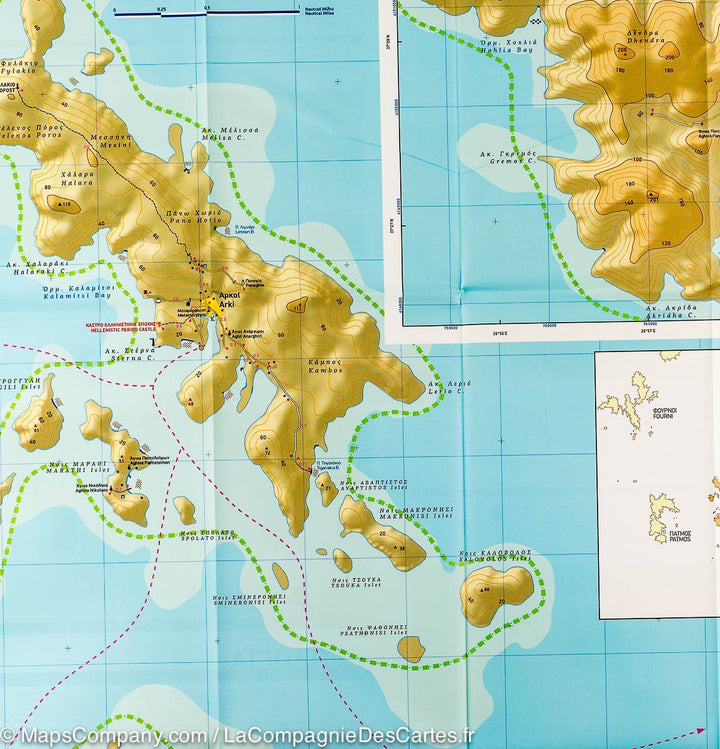 Carte de randonnée des îles Arki, Lipsi et Aghathonisi (Grèce) | Terrain Cartography - La Compagnie des Cartes