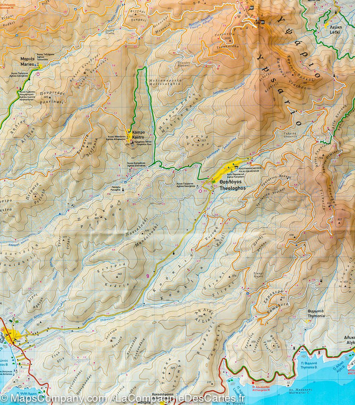Carte de randonnée - Ile de Thasos (Grèce) | Terrain Cartography carte pliée Terrain Cartography 
