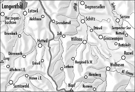 Carte de randonnée imperméable n° 234T - Willisau (Suisse) | Swisstopo - Excursions au 1/50 000 carte pliée Swisstopo 