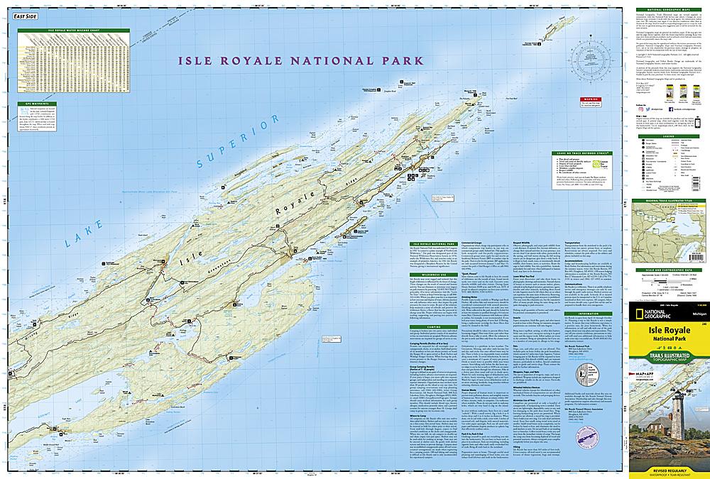 Carte de randonnée - Isle Royale National Park (Michigan), n° 240 | National Geographic carte pliée National Geographic 