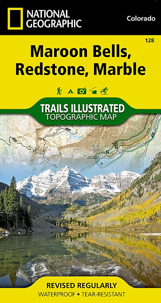 Carte de randonnée - Maroon Bells, Redstond, Marble (Colorado), n° 128 | National Geographic carte pliée National Geographic 