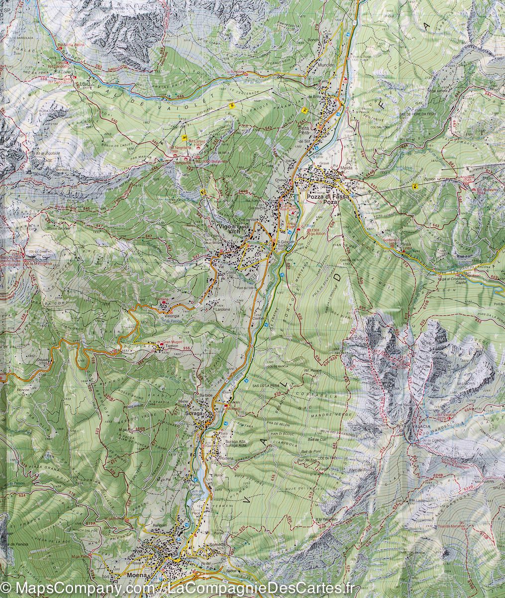 Carte de randonnée n° 6 du Val di Fassa (Dolomites, Italie) | Tabacco - La Compagnie des Cartes