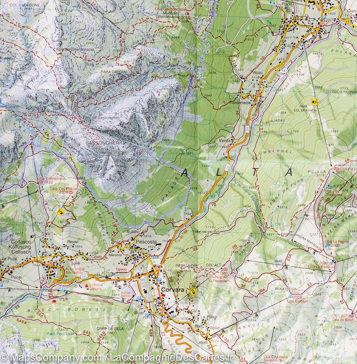 Carte de randonnée n° 7 d&rsquo;Alta Badia, Arabba et Marmolada (Alpes, Italie) | Tabacco - La Compagnie des Cartes