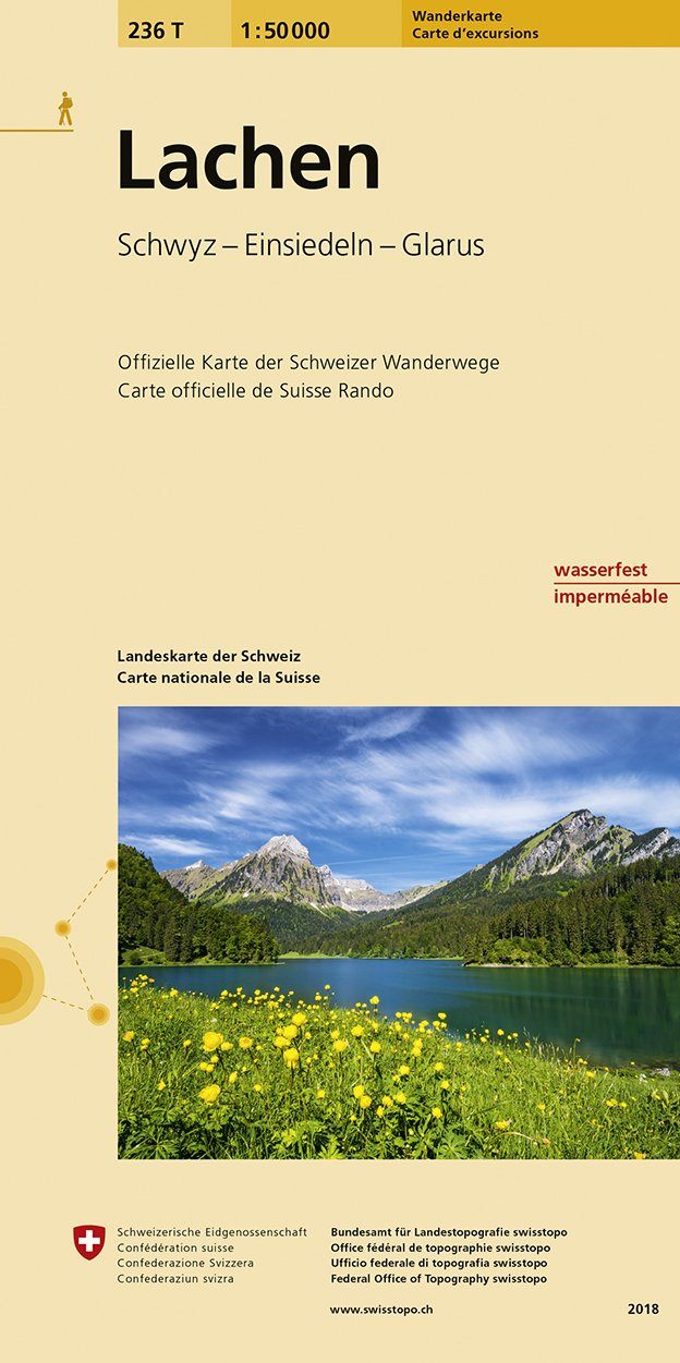 Carte de randonnée n° 236T - Lachen (Suisse) | Swisstopo - Excursions au 1/50 000 carte pliée Swisstopo 