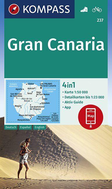 Carte de randonnée n° 237 - Grande Canarie | Kompass carte pliée Kompass 
