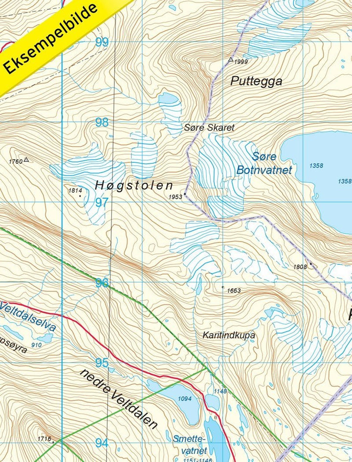Carte de randonnée n° 2533 - Tafjordfjella (Norvège) | Nordeca - Turkart 1/50 000 carte pliée Nordeca 