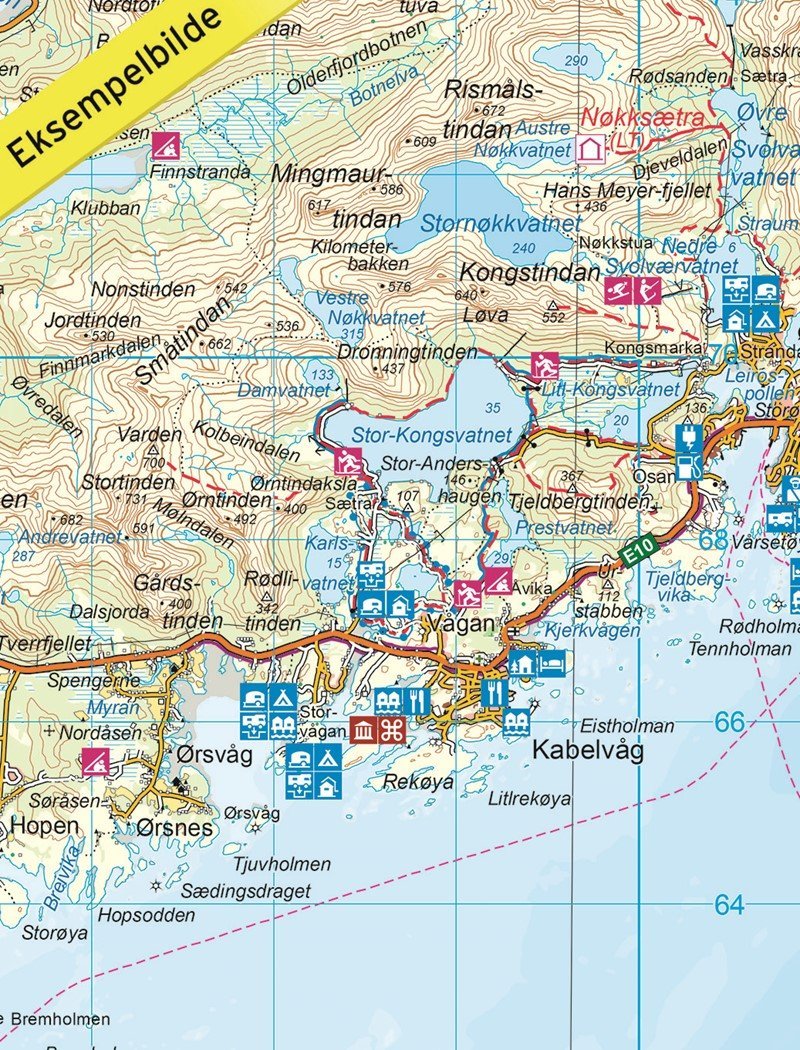 Carte de randonnée n° 2549 - Lofoten (Norvège) | Nordeca - Turkart 1/100 000 carte pliée Nordeca 
