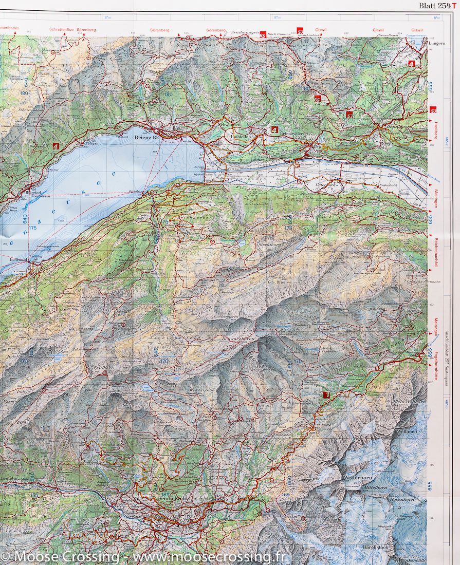 Carte de randonnée n° 254T - Interlaken (Suisse) | Swisstopo - Excursions au 1/50 000 carte pliée Swisstopo 
