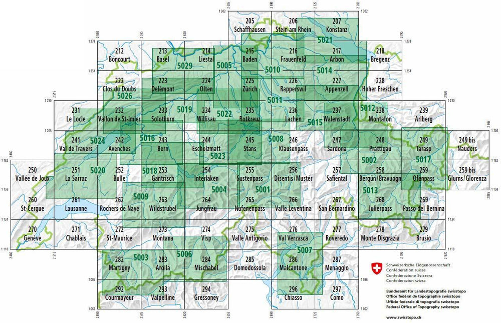 Carte de randonnée n° 260 - St-Cergue (Suisse) | Swisstopo - 1/50 000 carte pliée Swisstopo 