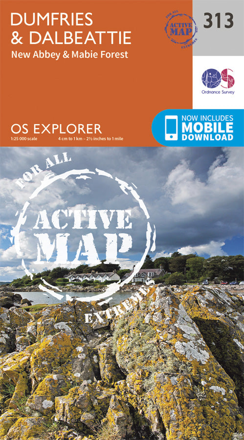 Carte de randonnée n° 313 - Dumfries, Dalbeattie (Grande Bretagne) | Ordnance Survey - Explorer carte pliée Ordnance Survey Plastifiée 
