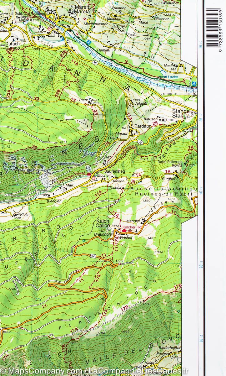 Carte de randonnée n° 39 - Val Passiria (Italie) | Tabacco carte pliée Tabacco 
