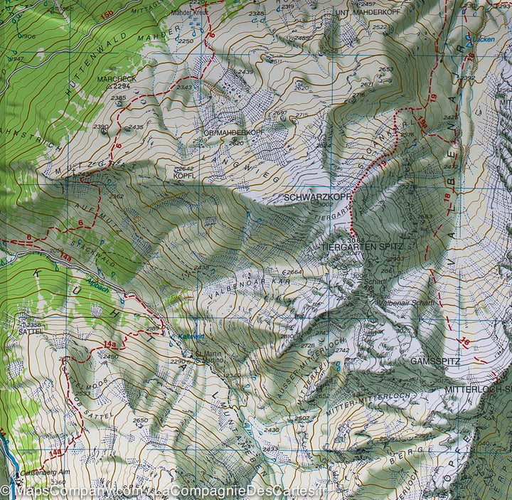 Carte de randonnée n° 43 - Haute Vallée du Val Vénoste (Italie) | Tabacco carte pliée Tabacco 