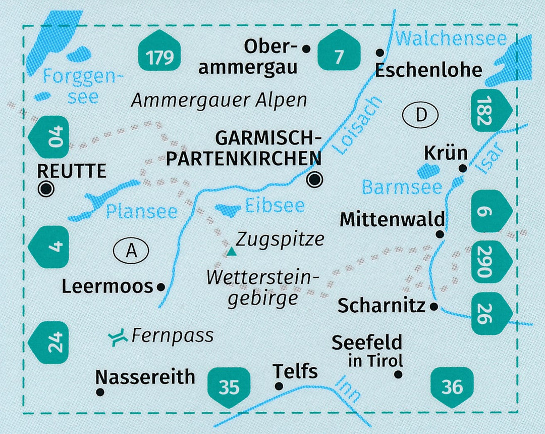 Carte de randonnée n° 5 - Wettersteingebirge Zugspitzgebiet + Guide (Autriche) | Kompass carte pliée Kompass 