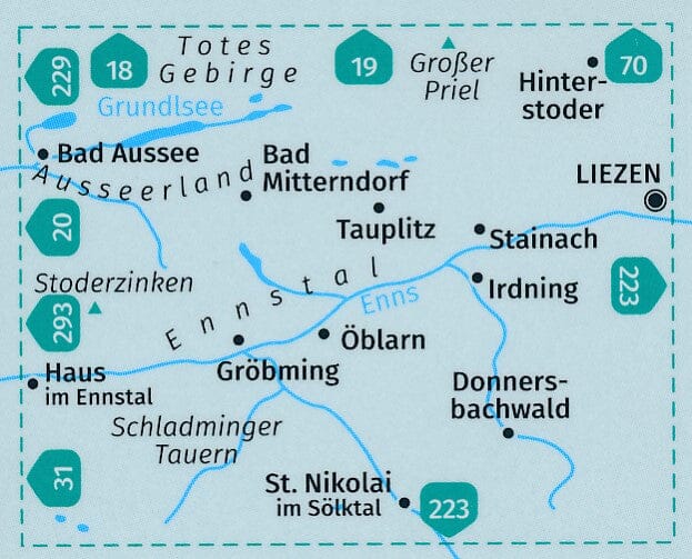 Carte de randonnée n° 68 - Ausseerland, Ennstal, Tuapiltz (Autriche) | Kompass carte pliée Kompass 