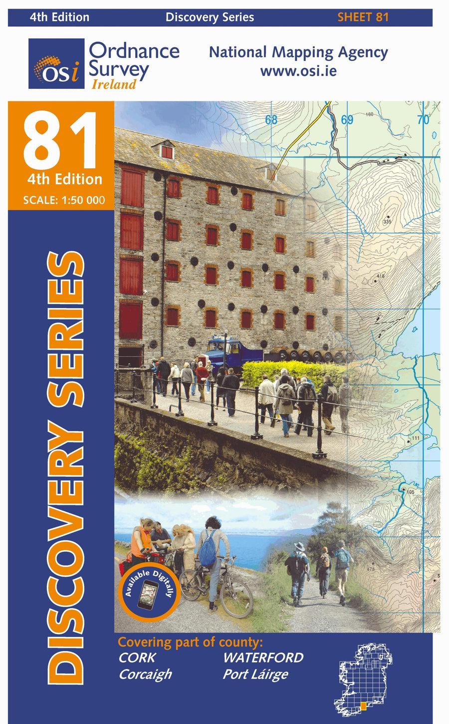 Carte de randonnée n° 81 - Cork, Waterford (Irlande) | Ordnance Survey - série Discovery carte pliée Ordnance Survey Ireland 