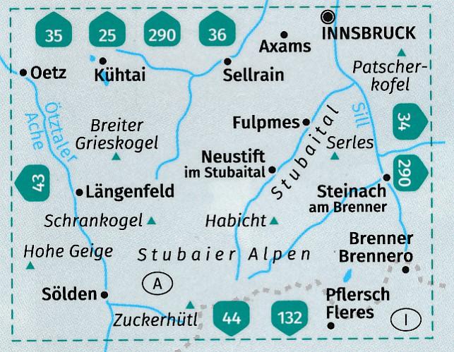 Carte de randonnée n° 83 - Stubaier Alpen + Guide (Autriche) | Kompass carte pliée Kompass 