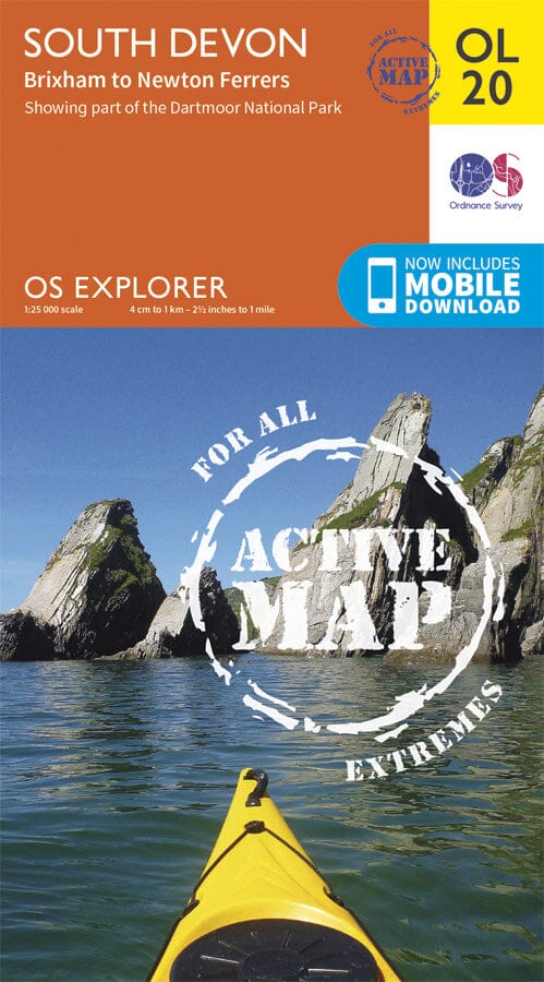Carte de randonnée n° OL020 - South Devon (Grande Bretagne) | Ordnance Survey - Explorer carte pliée Ordnance Survey plastifiée 