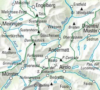 Carte de randonnée n° WK.19 - Gotthard (Suisse) | Kümmerly & Frey carte pliée Kümmerly & Frey 