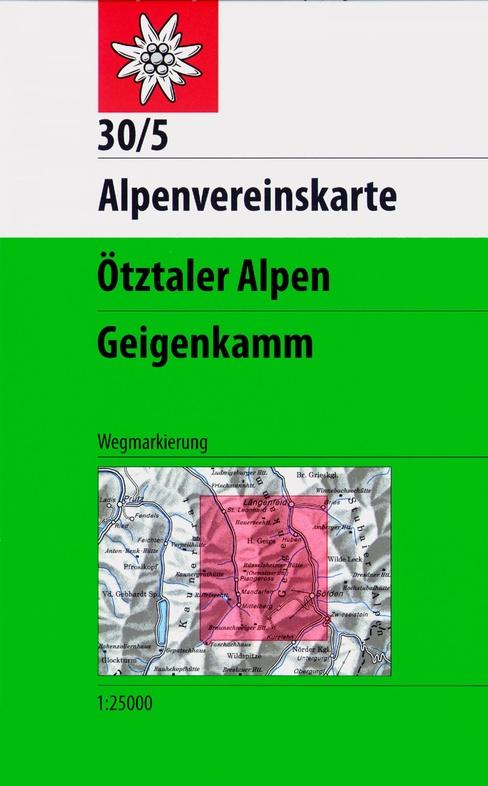 Carte de randonnée - Ötztaler Alpen Geigenkamm, n° 30/5 (Alpes autrichiennes) | Alpenverein carte pliée Alpenverein 