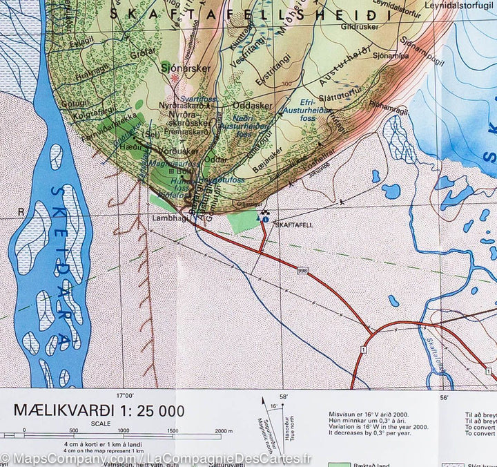 Carte de randonnée du Parc National de Skaftafell (Islande) | Ferdakort - La Compagnie des Cartes