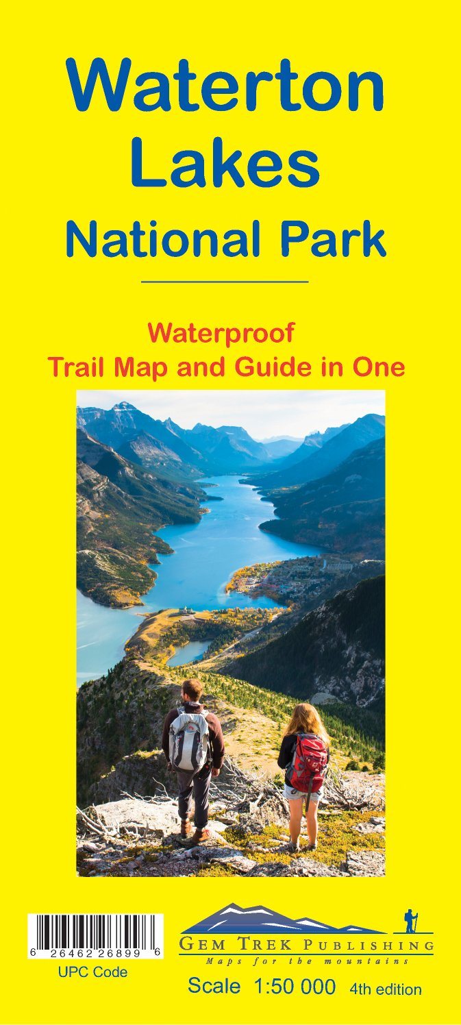 Carte de randonnée - Parc National des Lacs Waterton | Gem Trek carte pliée Gem Trek Publishing 