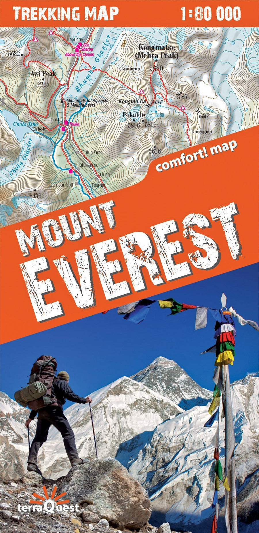 Carte de randonnée plastifiée - Everest | TerraQuest carte pliée Terra Quest 