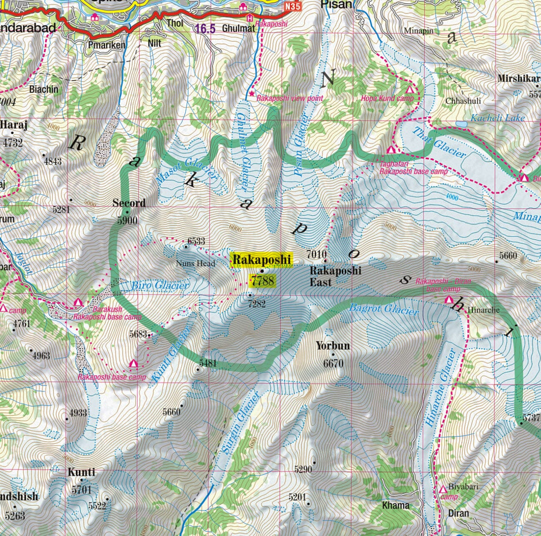Carte de randonnée plastifiée - Karakoram, K2, Gasherbrum, Broad Peak (Pakistan, Chine) | TerraQuest carte pliée Terra Quest 