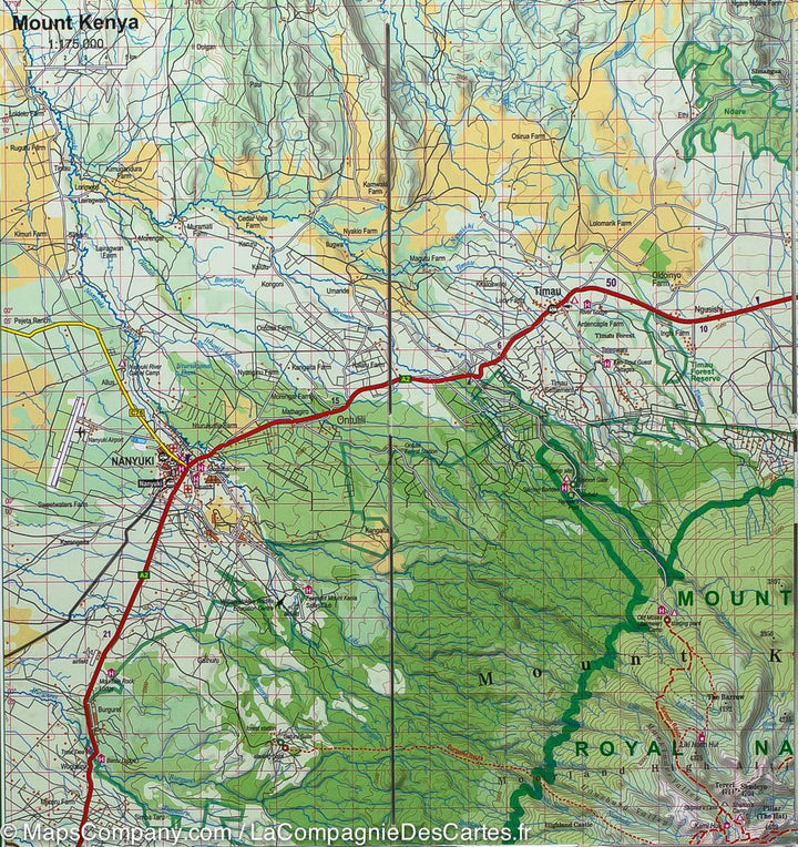 Carte de randonnée des plus hauts sommets d&rsquo;Afrique (Kilimanjaro, mont Kenya, Rwenzori) | TerraQuest - La Compagnie des Cartes