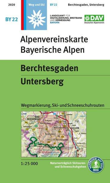 Carte de randonnée & ski - Berchtesgaden, Untersberg, n° BY22 (Alpes bavaroises) | Alpenverein carte pliée Alpenverein 