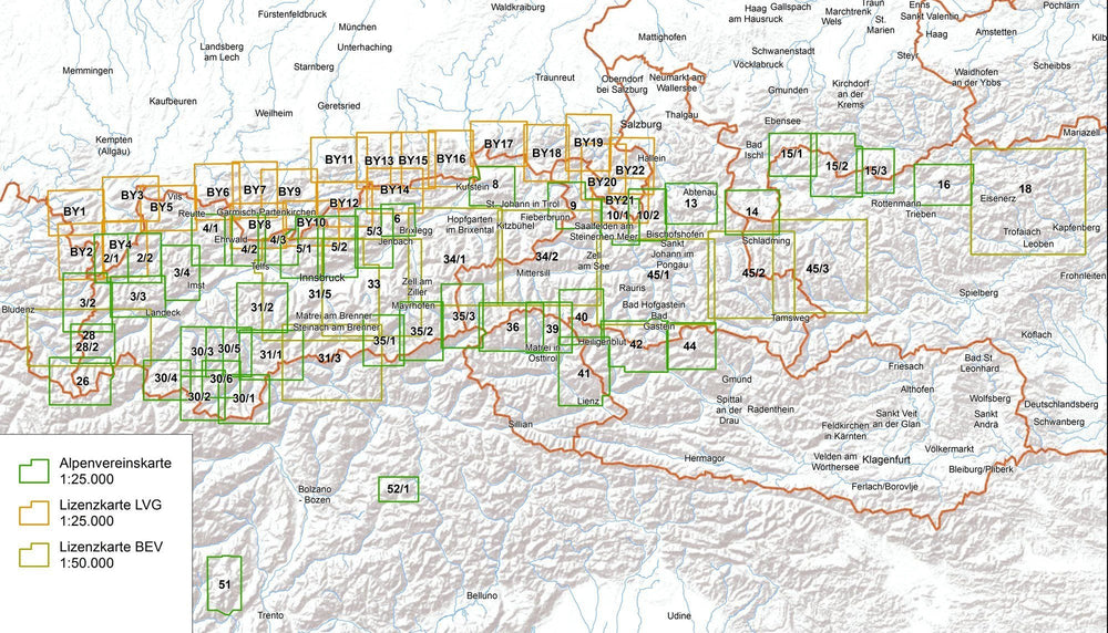 Carte de randonnée & ski - Mangfallgebirge Ouest, n° BY13 (Alpes bavaroises) | Alpenverein carte pliée Alpenverein 