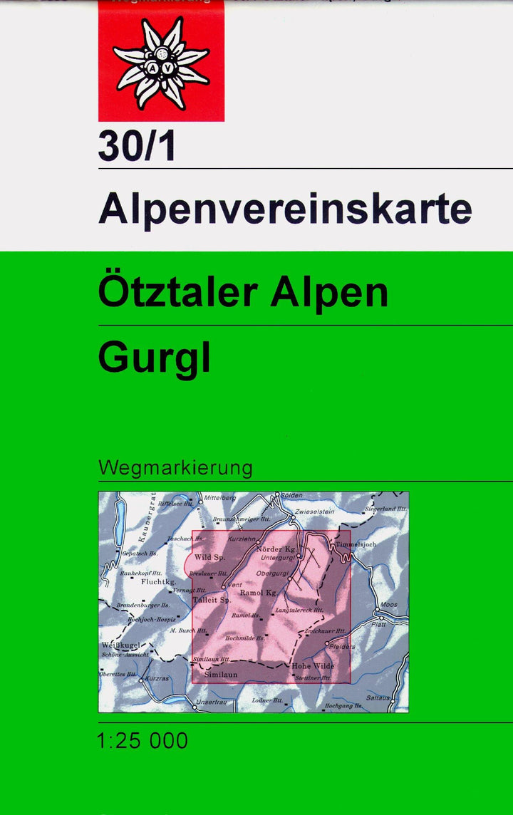 Carte de randonnée & ski - Ötztaler Alpen Gurgl, n° 30/1 (Alpes autrichiennes) | Alpenverein carte pliée Alpenverein 