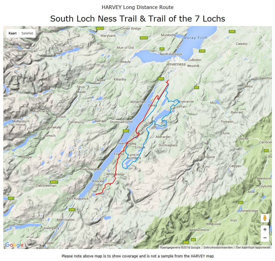 Carte de randonnée - South Loch Ness Trail XT40 | Harvey Maps - National Trail maps carte pliée Harvey Maps 