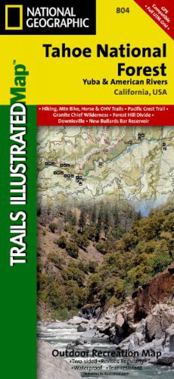 Carte de randonnée - Tahoe National Forest - Yuba & American Rivers (Californie), n° 804 | National Geographic carte pliée National Geographic 