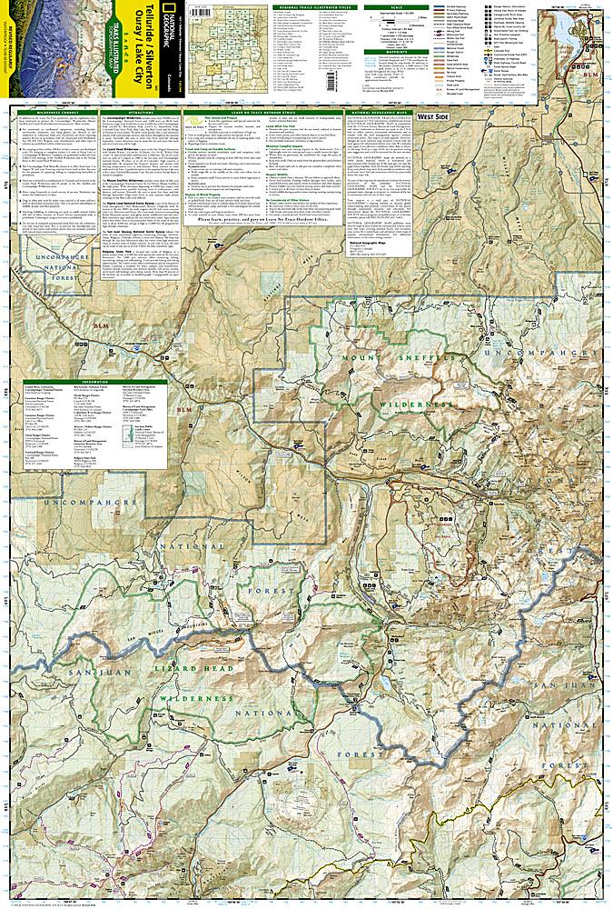 Carte de randonnée - Telluride, Silverton, Ouray, Lake City (Colorado), n° 141 | National Geographic carte pliée National Geographic 