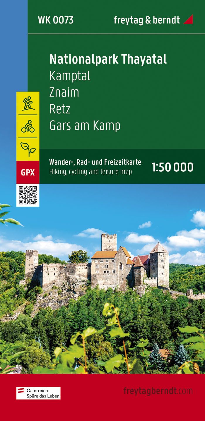 Carte de randonnée - Thayatal NP -Znaim-Retz-Gars-am-Kamp (Alpes autrichiennes), n° WK073 | Freytag & Berndt carte pliée Freytag & Berndt 