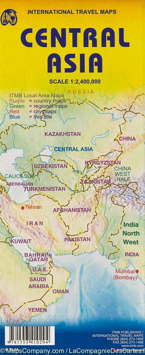 Carte de voyage - Asie Centrale | ITM carte pliée ITM 