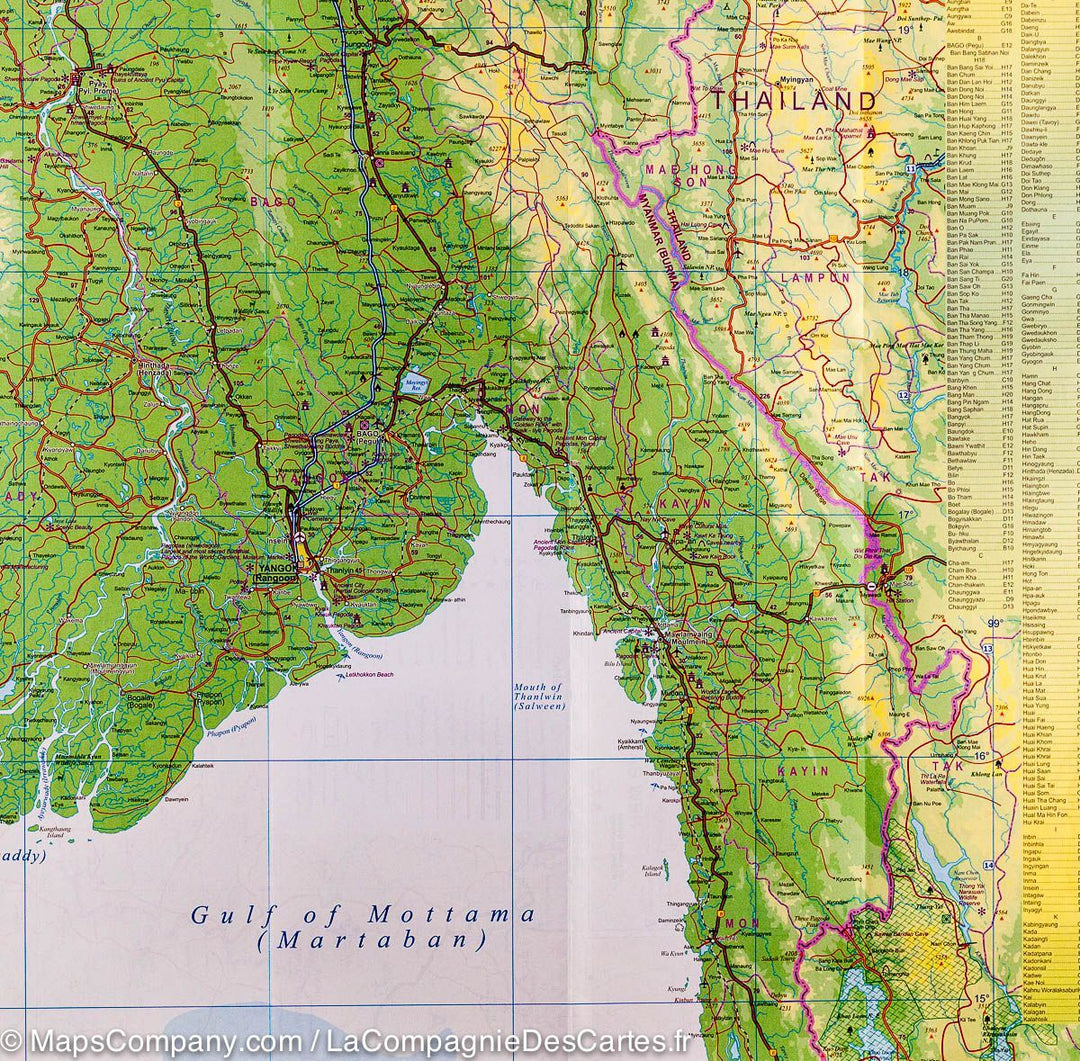 Carte de voyage - Birmanie (Myamnar) | ITM carte pliée ITM 