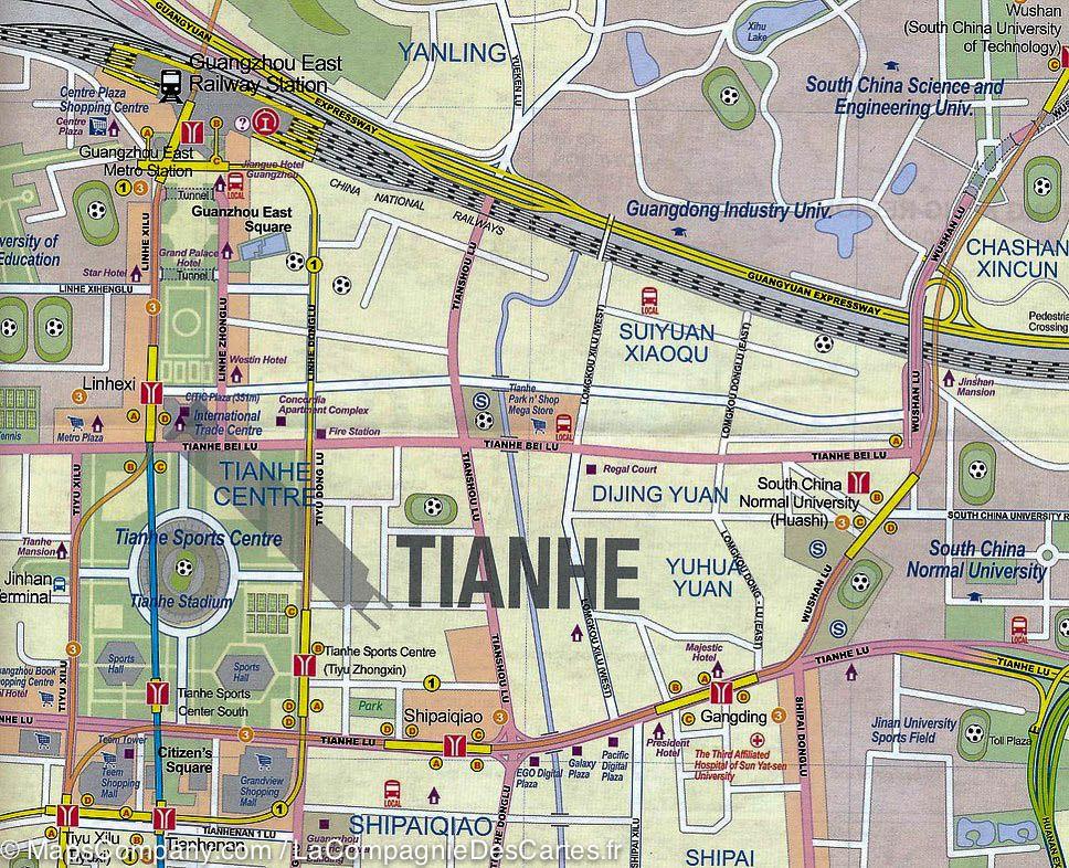 Carte de voyage - Chine Sud & Plan de Guangzhou | ITM carte pliée ITM 