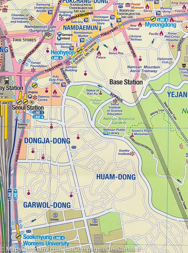 Carte de voyage de la Corée du Sud &amp; Plan de Séoul | ITM - La Compagnie des Cartes