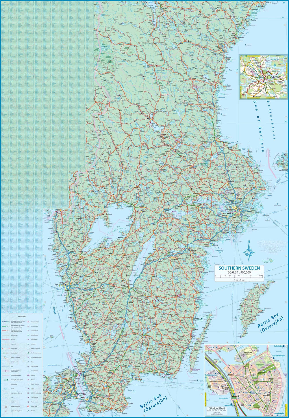 Carte du Danemark et du sud de la Suède | ITM - La Compagnie des Cartes
