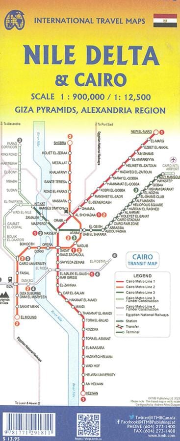 Carte de voyage - Delta du Nil & Plan du Caire | ITM carte pliée ITM 