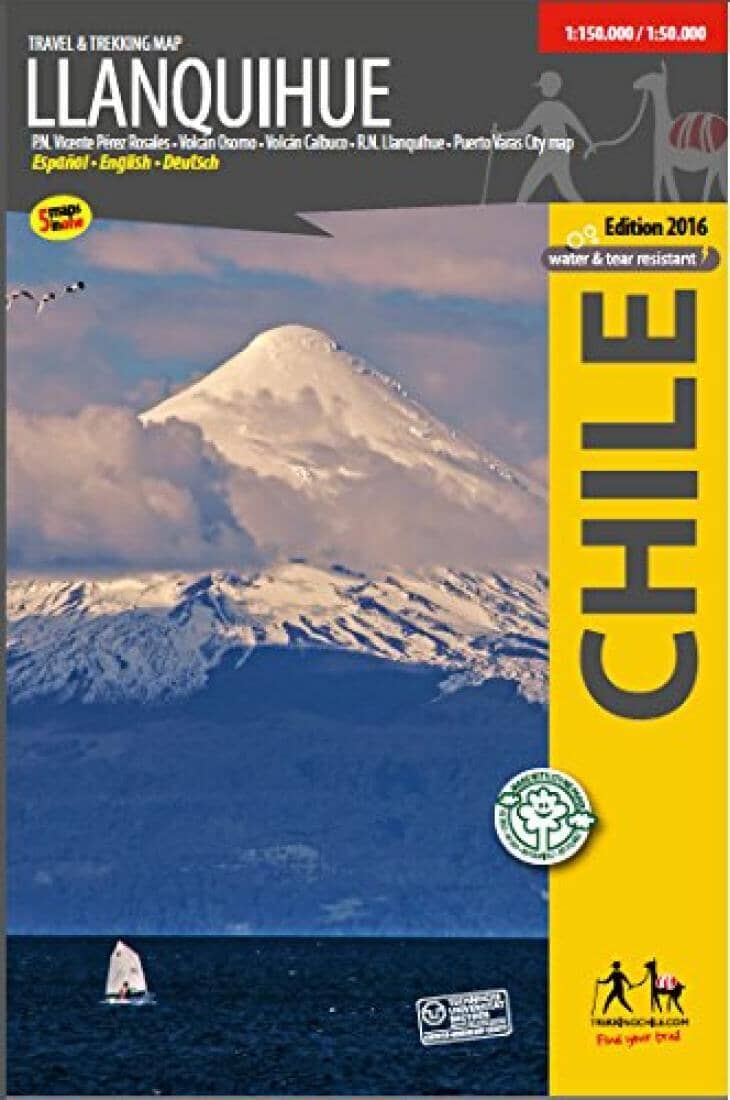 Llanquihue Travel and Trekking Map | Trekking Chile Hiking Map 