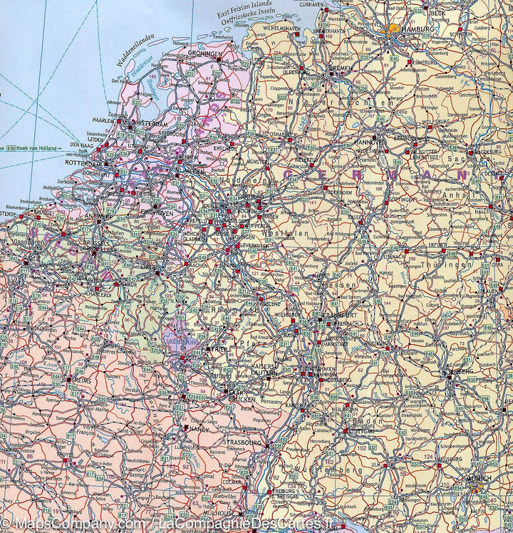 Carte de voyage - Europe : Routes et chemins de fer | ITM carte pliée ITM 