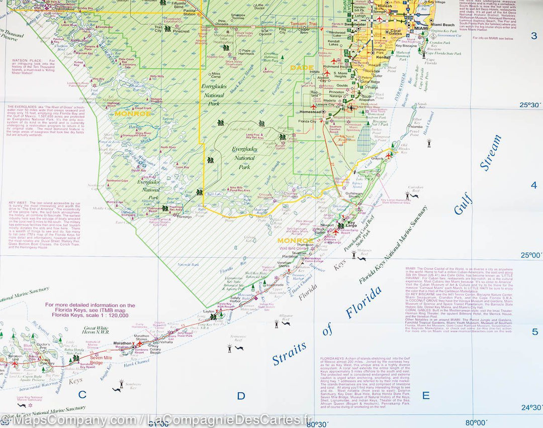 Carte de voyage - Floride Sud & Plan de Miami | ITM carte pliée ITM 