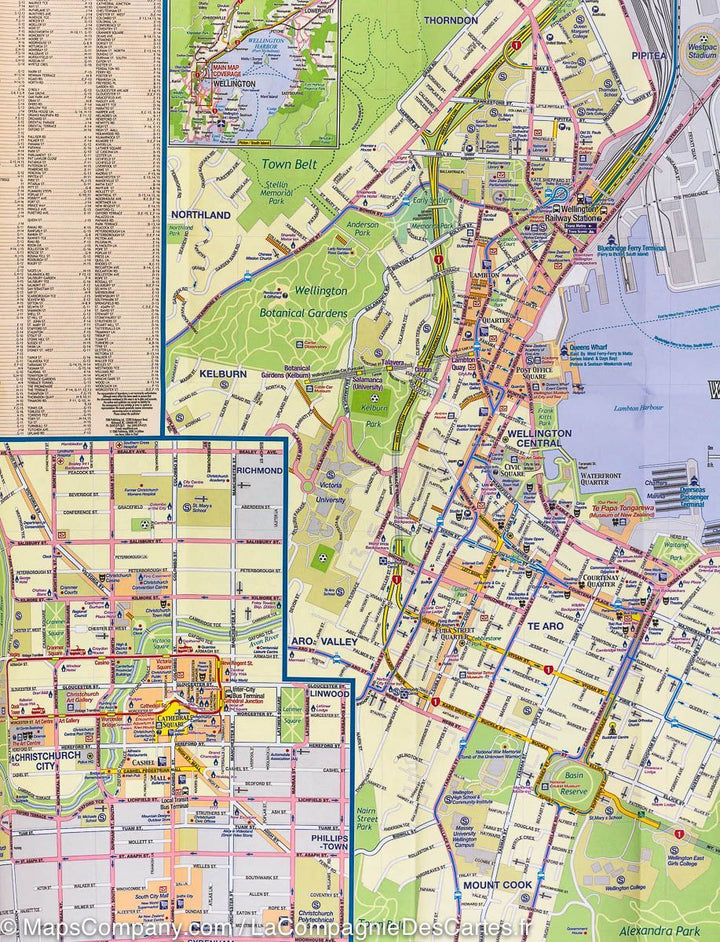 Carte de voyage - Ile du Nord (Nouvelle Zélande) & Plan d'Auckland | ITM carte pliée ITM 