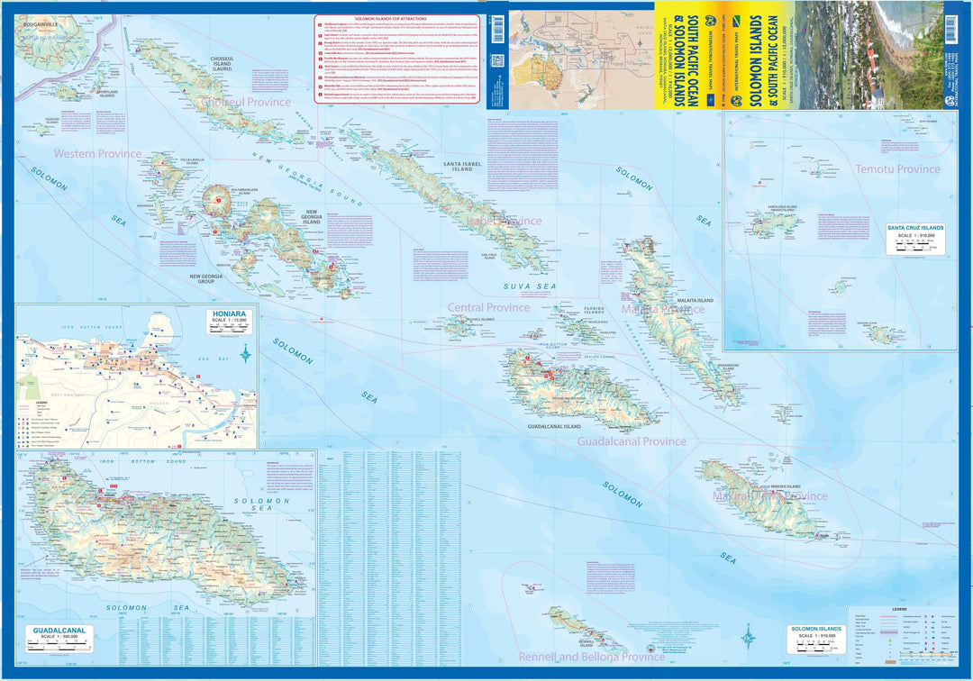 Carte de voyage - Iles Salomon & Pacifique Sud | ITM carte pliée ITM 